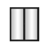 KaMic Elite-Fold 72" x 80" 2-Panel Aluminum Folding Door in Sleek Black with Hidden Hinges & Rollers, Right-to-Left Outward Folding Design - Model # SE-FD2PBK7280-RL