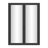 KaMic Elite-Fold Pro 72 in. x 96 in. 2-Panel Aluminum Folding Door in Black, Bi-Directional Folding, Hidden Hinges & Rollers, Outward Opening – Model # SE-FD2PBK7296-DO
