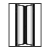 KaMic Elite-Fold Pro 72 in. x 96 in. 2-Panel Aluminum Folding Door in Black, Bi-Directional Folding, Hidden Hinges & Rollers, Outward Opening – Model # SE-FD2PBK7296-DO