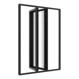 KaMic Elite-Fold Pro 72 in. x 96 in. 2-Panel Aluminum Folding Door in Black, Bi-Directional Folding, Hidden Hinges & Rollers, Outward Opening – Model # SE-FD2PBK7296-DO
