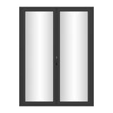 KaMic Elite-Fold Pro 72 in. x 96 in. 2-Panel Aluminum Folding Door in Black, Bi-Directional Folding, Hidden Hinges & Rollers, Outward Opening – Model # SE-FD2PBK7296-DO