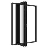 KaMic Elite-Fold Pro 72 in. x 96 in. 2-Panel Aluminum Folding Door in Black, Bi-Directional Folding, Hidden Hinges & Rollers, Outward Opening – Model # SE-FD2PBK7296-DO