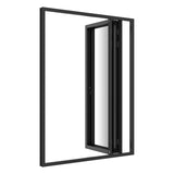 KaMic Elite-Fold Pro 72 in. x 96 in. 2-Panel Aluminum Folding Door in Black, Bi-Directional Folding, Hidden Hinges & Rollers, Outward Opening – Model # SE-FD2PBK7296-DO