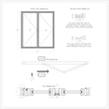 *Special Order* KaMic Elite-Fold 72" x 96" 2-Panel Aluminum Folding Door in Matte Black with Hidden Hinges & Rollers, Left-to-Right Outward Folding Design - Model # CM-SE-FD2PBK7296-LR
