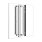 KaMic Elite-Fold Pro 72 in. x 80 in. 2-Panel Aluminum Folding Door in White, Bi-Directional Folding, Hidden Hinges & Rollers, Outward Opening – Model # SE-FD2PWH7280-DO