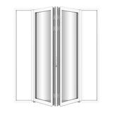 KaMic Elite-Fold Pro 72 in. x 80 in. 2-Panel Aluminum Folding Door in White, Bi-Directional Folding, Hidden Hinges & Rollers, Outward Opening – Model # SE-FD2PWH7280-DO