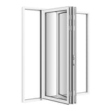 KaMic Elite-Fold Pro 72 in. x 80 in. 2-Panel Aluminum Folding Door in White, Bi-Directional Folding, Hidden Hinges & Rollers, Outward Opening – Model # SE-FD2PWH7280-DO