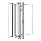 KaMic Elite-Fold Pro 72 in. x 80 in. 2-Panel Aluminum Folding Door in White, Bi-Directional Folding, Hidden Hinges & Rollers, Outward Opening – Model # SE-FD2PWH7280-DO
