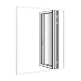 KaMic Elite-Fold Pro 72 in. x 80 in. 2-Panel Aluminum Folding Door in White, Bi-Directional Folding, Hidden Hinges & Rollers, Outward Opening – Model # SE-FD2PWH7280-DO