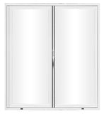 KaMic Elite-Fold 72" x 80" 2-Panel Aluminum Folding Door in Sleek White with Hidden Hinges & Rollers, Left-to-Right Outward Folding Design - Model # SE-FD2PWH7280-LR