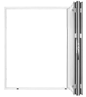 KaMic Elite-Fold 72" x 80" 2-Panel Aluminum Folding Door in Sleek White with Hidden Hinges & Rollers, Left-to-Right Outward Folding Design - Model # SE-FD2PWH7280-LR