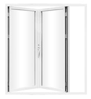 KaMic Elite-Fold 72" x 80" 2-Panel Aluminum Folding Door in Sleek White with Hidden Hinges & Rollers, Left-to-Right Outward Folding Design - Model # SE-FD2PWH7280-LR