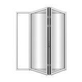 KaMic Elite-Fold 72" x 80" 2-Panel Aluminum Folding Door in Sleek White with Hidden Hinges & Rollers, Left-to-Right Outward Folding Design - Model # SE-FD2PWH7280-LR