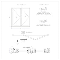 KaMic Elite-Fold 72" x 80" 2-Panel Aluminum Folding Door in Sleek White with Hidden Hinges & Rollers, Left-to-Right Outward Folding Design - Model # SE-FD2PWH7280-LR