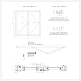 KaMic Elite-Fold 72" x 80" 2-Panel Aluminum Folding Door in Sleek White with Hidden Hinges & Rollers, Left-to-Right Outward Folding Design - Model # SE-FD2PWH7280-LR