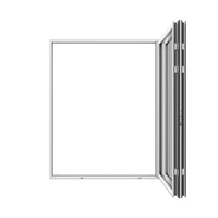 KaMic Elite-Fold 72" x 80" 2-Panel Aluminum Folding Door in Sleek White with Hidden Hinges & Rollers, Left-to-Right Outward Folding Design - Model # SE-FD2PWH7280-LR
