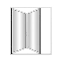 KaMic Elite-Fold 72" x 80" 2-Panel Aluminum Folding Door in Sleek White with Hidden Hinges & Rollers, Left-to-Right Outward Folding Design - Model # SE-FD2PWH7280-LR