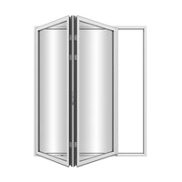 KaMic Elite-Fold 72" x 80" 2-Panel Aluminum Folding Door in Sleek White with Hidden Hinges & Rollers, Right-to-Left Outward Folding Design - Model # SE-FD2PWH7280-RL