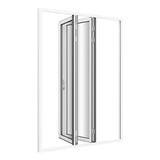 KaMic Elite-Fold Pro 72 in. x 96 in. 2-Panel Aluminum Folding Door in White, Bi-Directional Folding, Hidden Hinges & Rollers, Outward Opening – Model # SE-FD2PWH7296-DO