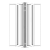 KaMic Elite-Fold Pro 72 in. x 96 in. 2-Panel Aluminum Folding Door in White, Bi-Directional Folding, Hidden Hinges & Rollers, Outward Opening – Model # SE-FD2PWH7296-DO