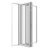 KaMic Elite-Fold Pro 72 in. x 96 in. 2-Panel Aluminum Folding Door in White, Bi-Directional Folding, Hidden Hinges & Rollers, Outward Opening – Model # SE-FD2PWH7296-DO