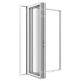 KaMic Elite-Fold Pro 72 in. x 96 in. 2-Panel Aluminum Folding Door in White, Bi-Directional Folding, Hidden Hinges & Rollers, Outward Opening – Model # SE-FD2PWH7296-DO