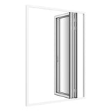 KaMic Elite-Fold Pro 72 in. x 96 in. 2-Panel Aluminum Folding Door in White, Bi-Directional Folding, Hidden Hinges & Rollers, Outward Opening – Model # SE-FD2PWH7296-DO