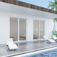 KaMic Elite-Fold 72" x 96" 2-Panel Aluminum Folding Door in Sleek White with Hidden Hinges & Rollers, Left-to-Right Outward Folding Design - Model # SE-FD2PWH7296-LR