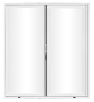 KaMic Elite-Fold 72" x 96" 2-Panel Aluminum Folding Door in Sleek White with Hidden Hinges & Rollers, Right-to-Left Outward Folding Design - Model # SE-FD2PWH7296-RL