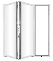 KaMic Elite-Fold 72" x 96" 2-Panel Aluminum Folding Door in Sleek White with Hidden Hinges & Rollers, Right-to-Left Outward Folding Design - Model # SE-FD2PWH7296-RL