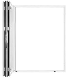 KaMic Elite-Fold 72" x 96" 2-Panel Aluminum Folding Door in Sleek White with Hidden Hinges & Rollers, Right-to-Left Outward Folding Design - Model # SE-FD2PWH7296-RL