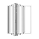 KaMic Elite-Fold 72" x 96" 2-Panel Aluminum Folding Door in Sleek White with Hidden Hinges & Rollers, Right-to-Left Outward Folding Design - Model # SE-FD2PWH7296-RL
