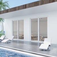 KaMic Elite-Fold 72" x 96" 2-Panel Aluminum Folding Door in Sleek White with Hidden Hinges & Rollers, Right-to-Left Outward Folding Design - Model # SE-FD2PWH7296-RL