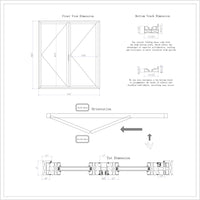 KaMic Elite-Fold 72" x 96" 2-Panel Aluminum Folding Door in Sleek White with Hidden Hinges & Rollers, Right-to-Left Outward Folding Design - Model # SE-FD2PWH7296-RL