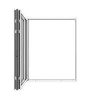 KaMic Elite-Fold 72" x 96" 2-Panel Aluminum Folding Door in Sleek White with Hidden Hinges & Rollers, Right-to-Left Outward Folding Design - Model # SE-FD2PWH7296-RL