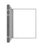 KaMic Elite-Fold 72" x 96" 2-Panel Aluminum Folding Door in Sleek White with Hidden Hinges & Rollers, Right-to-Left Outward Folding Design - Model # SE-FD2PWH7296-RL