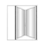 KaMic Elite-Fold 72" x 96" 2-Panel Aluminum Folding Door in Sleek White with Hidden Hinges & Rollers, Right-to-Left Outward Folding Design - Model # SE-FD2PWH7296-RL