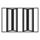 KaMic Elite-Fold Pro 120 in. x 80 in. 2-Panel Aluminum Folding Door in Black, Bi-Directional Folding, Hidden Hinges & Rollers, Outward Opening – Model # SE-FD2+2PBK12080-DO