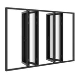 KaMic Elite-Fold Pro 120 in. x 80 in. 2-Panel Aluminum Folding Door in Black, Bi-Directional Folding, Hidden Hinges & Rollers, Outward Opening – Model # SE-FD2+2PBK12080-DO