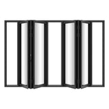 KaMic Elite-Fold Pro 120 in. x 80 in. 2-Panel Aluminum Folding Door in Black, Bi-Directional Folding, Hidden Hinges & Rollers, Outward Opening – Model # SE-FD2+2PBK12080-DO