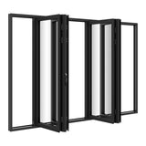 KaMic Elite-Fold Pro 120 in. x 80 in. 2-Panel Aluminum Folding Door in Black, Bi-Directional Folding, Hidden Hinges & Rollers, Outward Opening – Model # SE-FD2+2PBK12080-DO