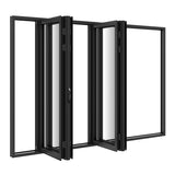 KaMic Elite-Fold Pro 120 in. x 80 in. 2-Panel Aluminum Folding Door in Black, Bi-Directional Folding, Hidden Hinges & Rollers, Outward Opening – Model # SE-FD2+2PBK12080-DO