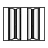 KaMic Elite-Fold Pro 120 in. x 96 in. 2-Panel Aluminum Folding Door in Black, Bi-Directional Folding, Hidden Hinges & Rollers, Outward Opening – Model # SE-FD2+2PBK12096-DO