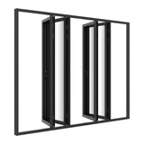 KaMic Elite-Fold Pro 120 in. x 96 in. 2-Panel Aluminum Folding Door in Black, Bi-Directional Folding, Hidden Hinges & Rollers, Outward Opening – Model # SE-FD2+2PBK12096-DO