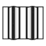 KaMic Elite-Fold Pro 120 in. x 96 in. 2-Panel Aluminum Folding Door in Black, Bi-Directional Folding, Hidden Hinges & Rollers, Outward Opening – Model # SE-FD2+2PBK12096-DO