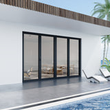 KaMic Elite-Fold Pro 120 in. x 96 in. 2-Panel Aluminum Folding Door in Black, Bi-Directional Folding, Hidden Hinges & Rollers, Outward Opening – Model # SE-FD2+2PBK12096-DO