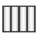 KaMic Elite-Fold Pro 120 in. x 96 in. 2-Panel Aluminum Folding Door in Black, Bi-Directional Folding, Hidden Hinges & Rollers, Outward Opening – Model # SE-FD2+2PBK12096-DO