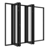 KaMic Elite-Fold Pro 120 in. x 96 in. 2-Panel Aluminum Folding Door in Black, Bi-Directional Folding, Hidden Hinges & Rollers, Outward Opening – Model # SE-FD2+2PBK12096-DO