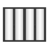 KaMic Elite-Fold Pro 120 in. x 96 in. 2-Panel Aluminum Folding Door in Black, Bi-Directional Folding, Hidden Hinges & Rollers, Outward Opening – Model # SE-FD2+2PBK12096-DO