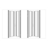 KaMic Elite-Fold Pro 120 in. x 80 in. 2-Panel Aluminum Folding Door in White, Bi-Directional Folding, Hidden Hinges & Rollers, Outward Opening – Model # SE-FD2+2PWH12080-DO